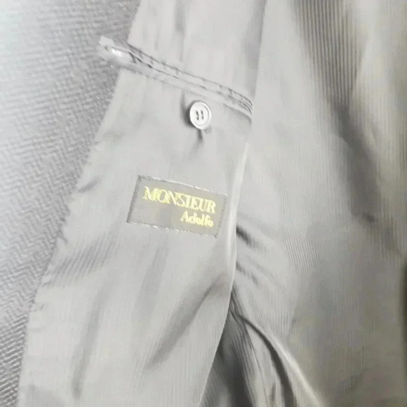 Men's Black Sports Herringbone Corduroy Career Office Blazer Sz 44L - Picture 8 of 11